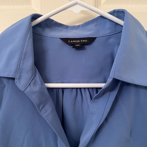 Lands End v-neck collar long sleeve blouse - Picture 4 of 4